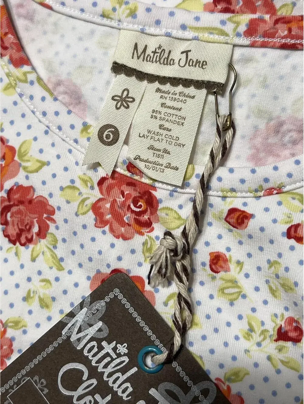 Matilda Jane Girls Floral Long Sleeve Top with Lace Ruffle 6